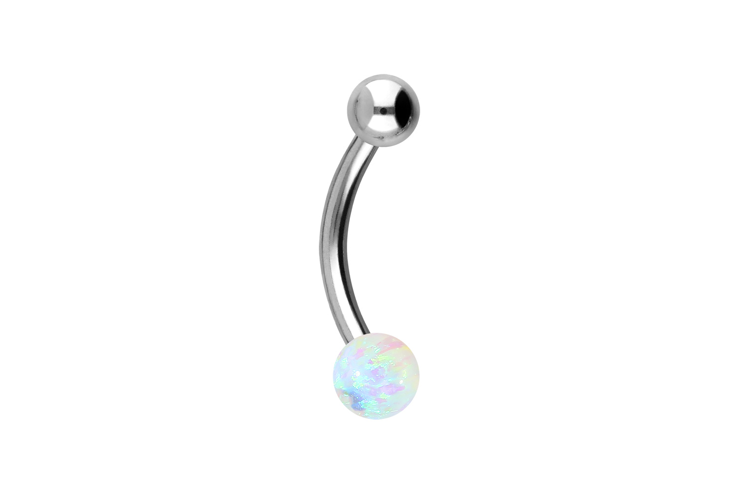 Titan Mini Bananabell Piercing SYNTHETISCHER OPAL + TITAN-KUGEL